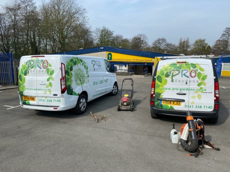 Two Fleet vans side by side with equipment | Pro Gardens