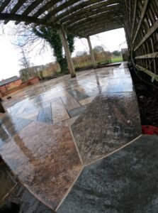 Herringbone wooden decking 2 | Pro Gardens